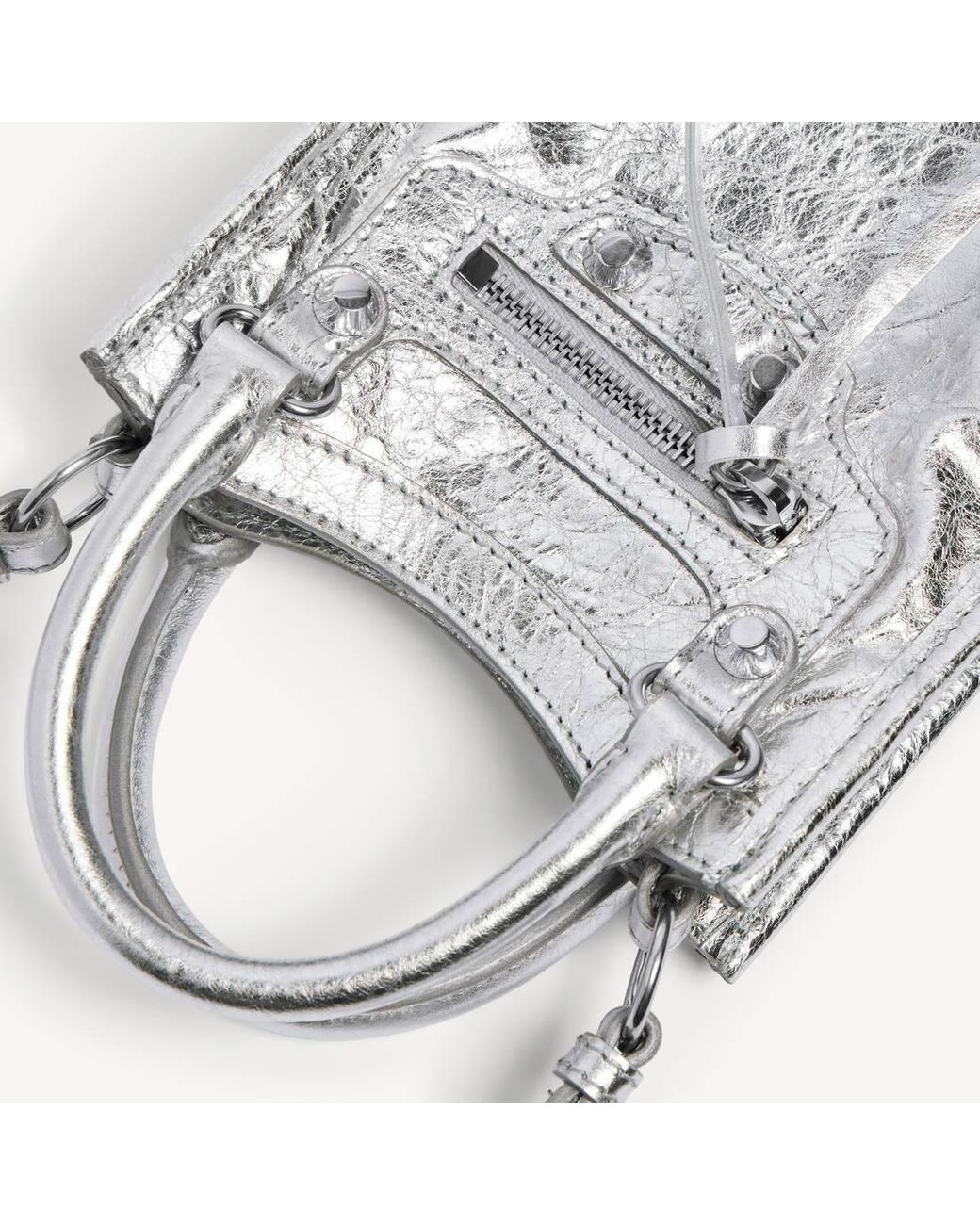 Balenciaga White Metallic Crossbody Bag