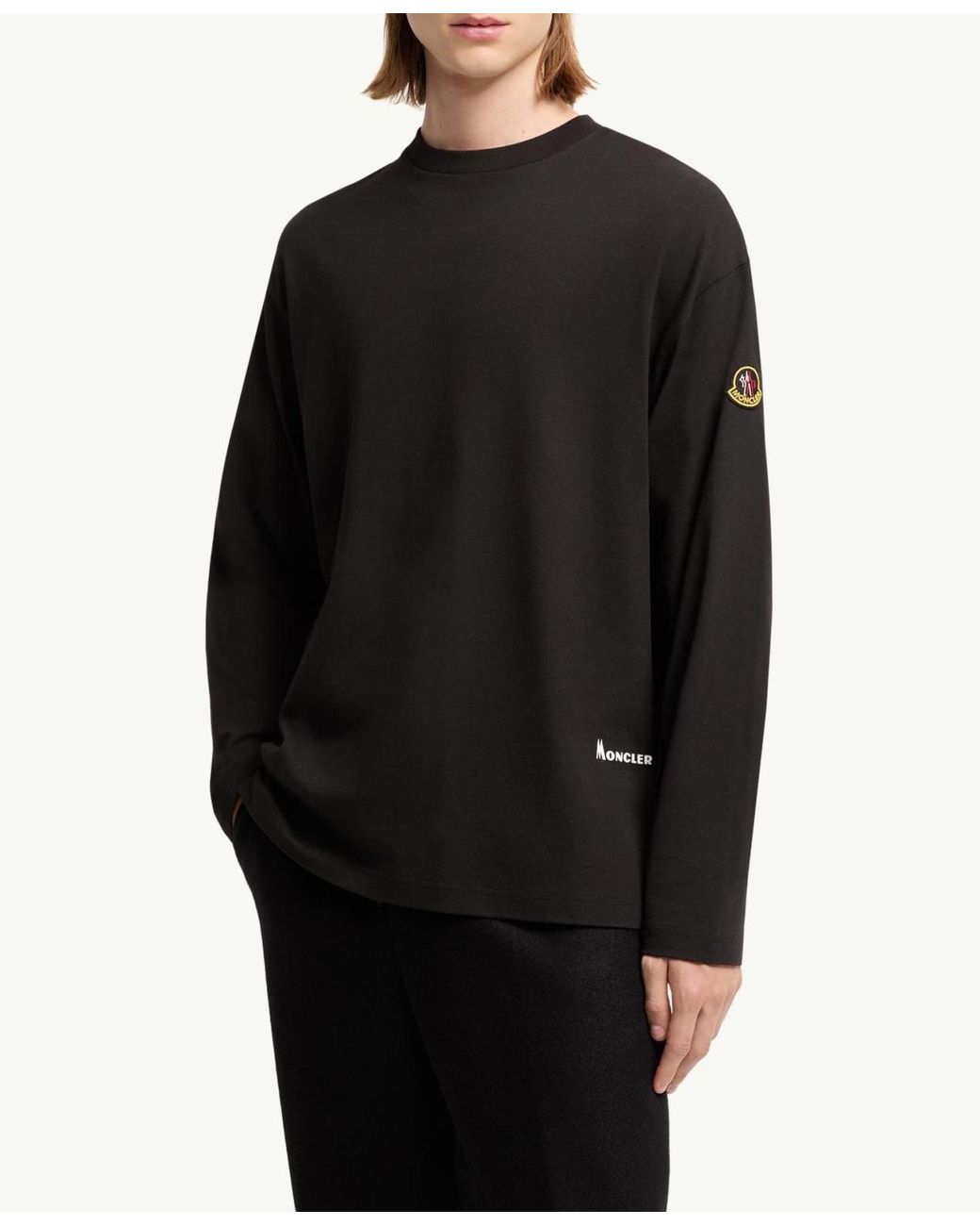 Moncler Blue K2 Print Long Sleeve Cotton T-Shirt for men