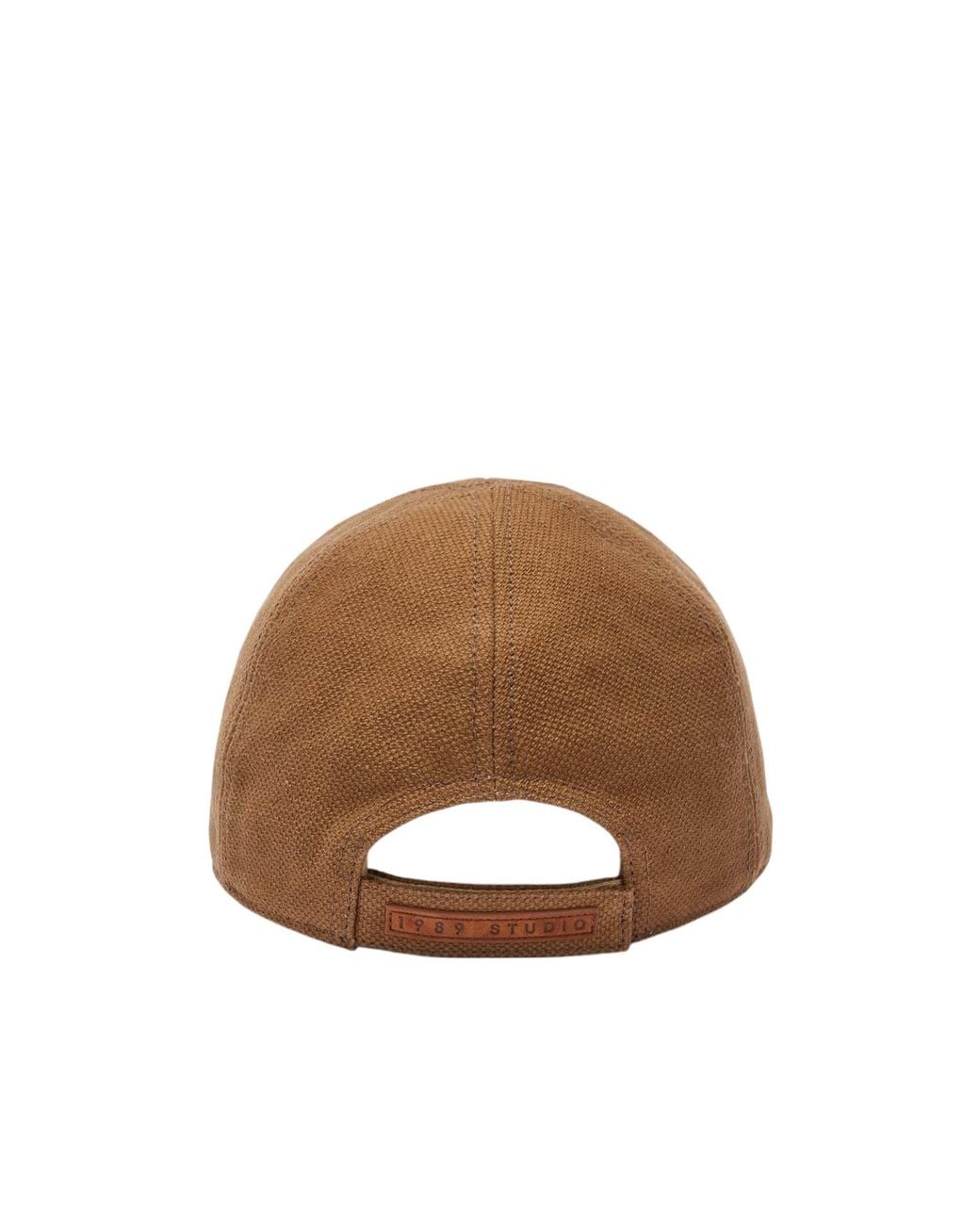 1989 STUDIO Brown Structured Cap for men