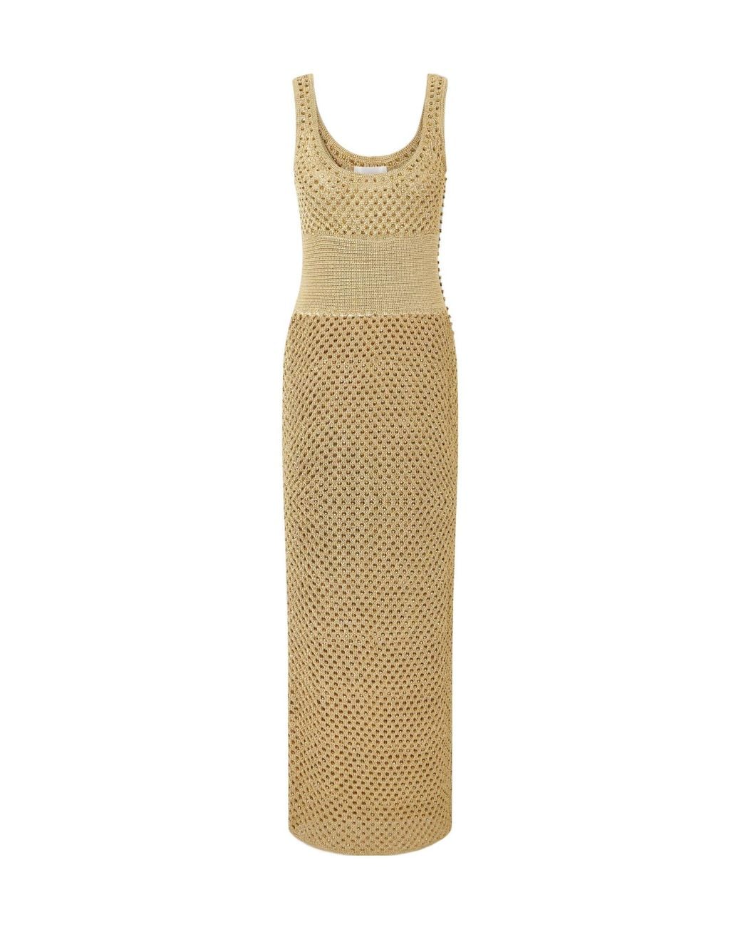 Galvan Metallic Crocheted Midi Dress