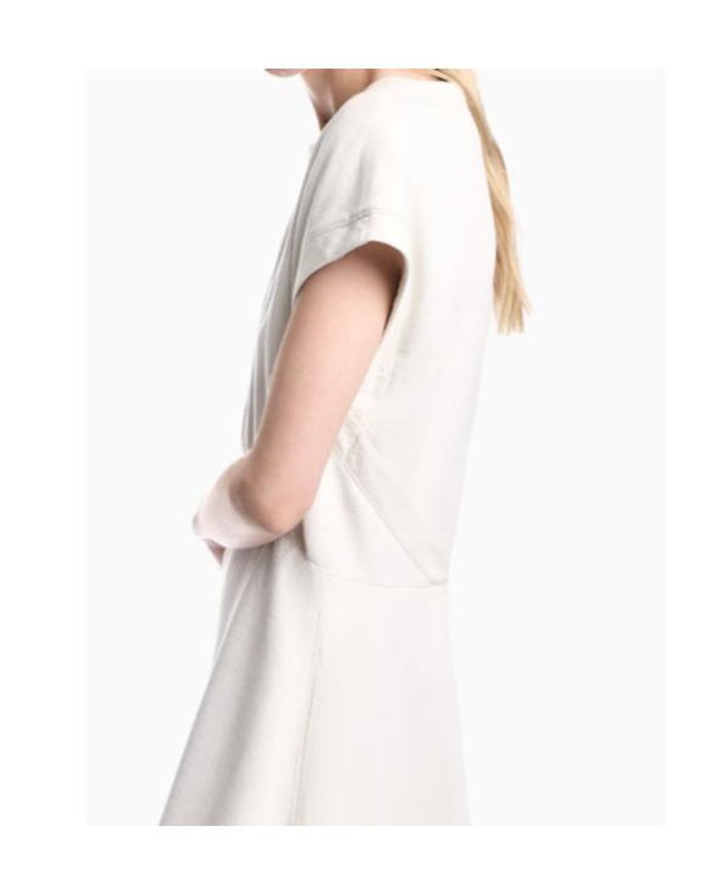 Emporio Armani White Empire-Line Cap-Sleeve Midi Dress