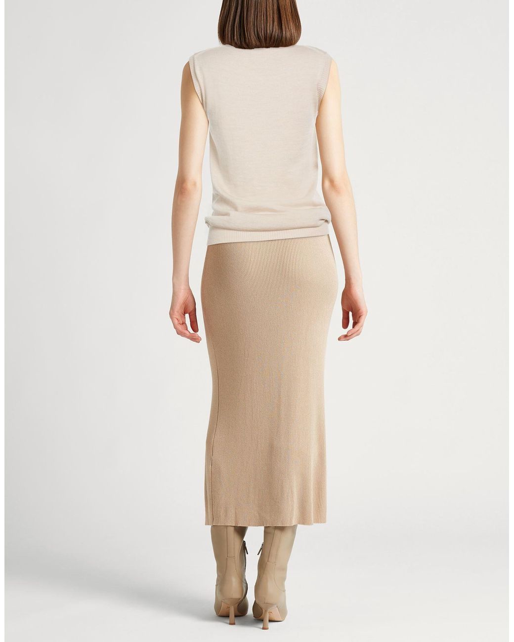 Sportmax White Solid Color Sleeveless Knit Top