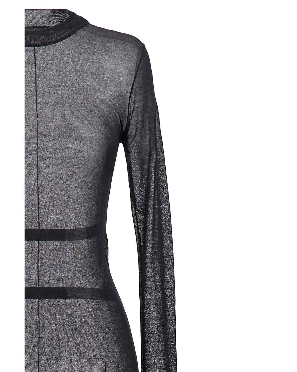 Ann Demeulemeester Multicolor Long Sleeved Crewneck Maxi Dress