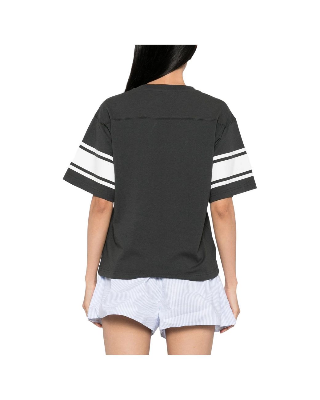 Sporty & Rich Black Logo-Print T-Shirt