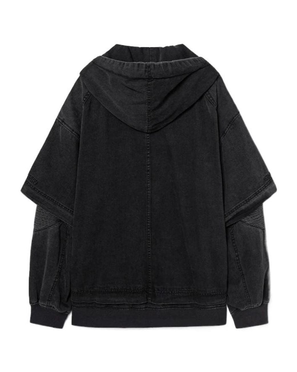 Juun.J Black Long-Sleeve Hooded Jacket for men