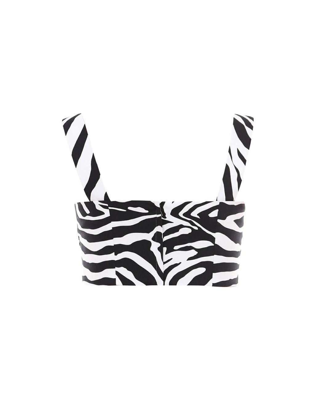 Dolce & Gabbana White Zebra Print Cropped Top