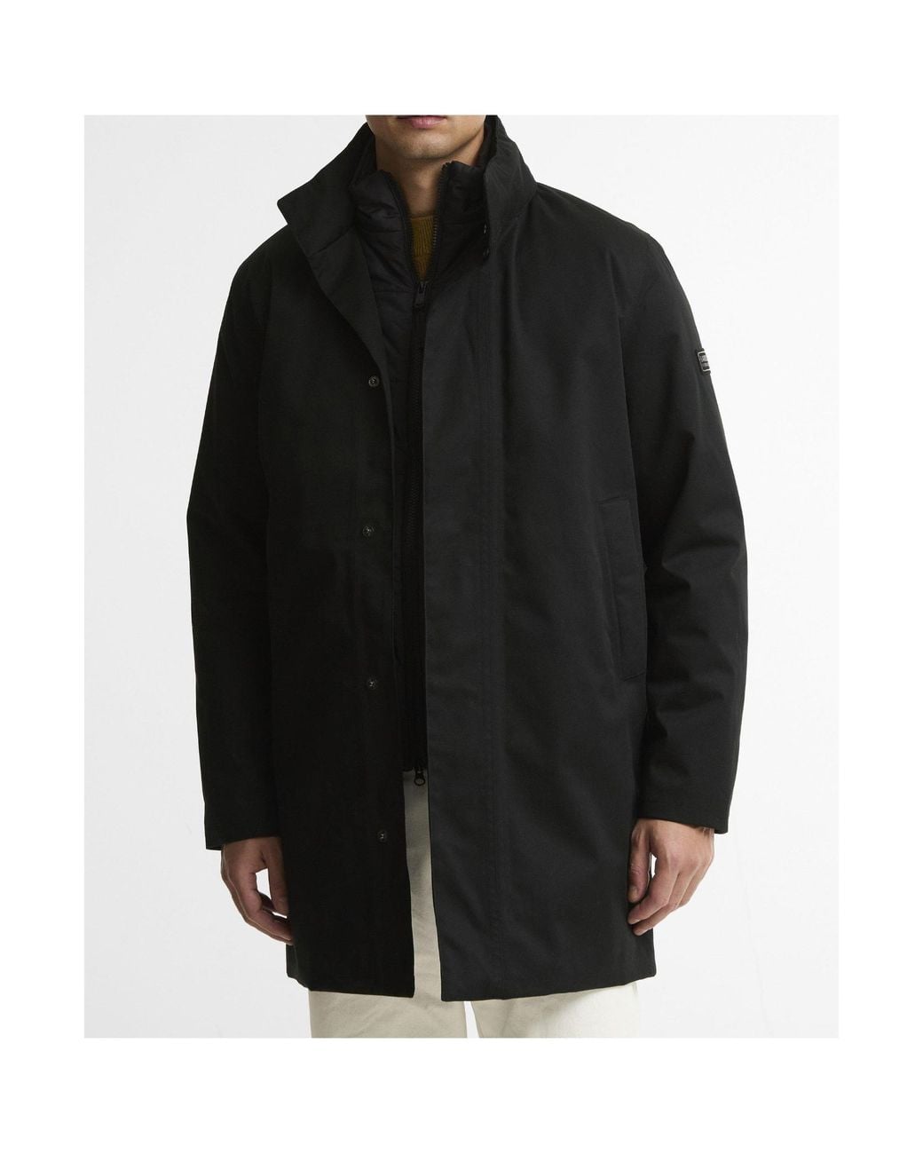 Barbour Black Detachable Hood Waterproof Coat for men