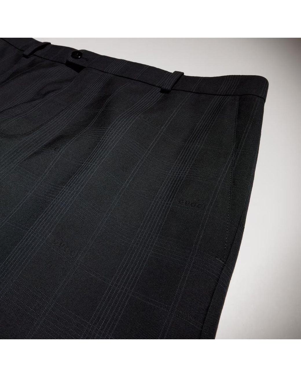 Gucci Black Checked Fil Coupé Pants for men