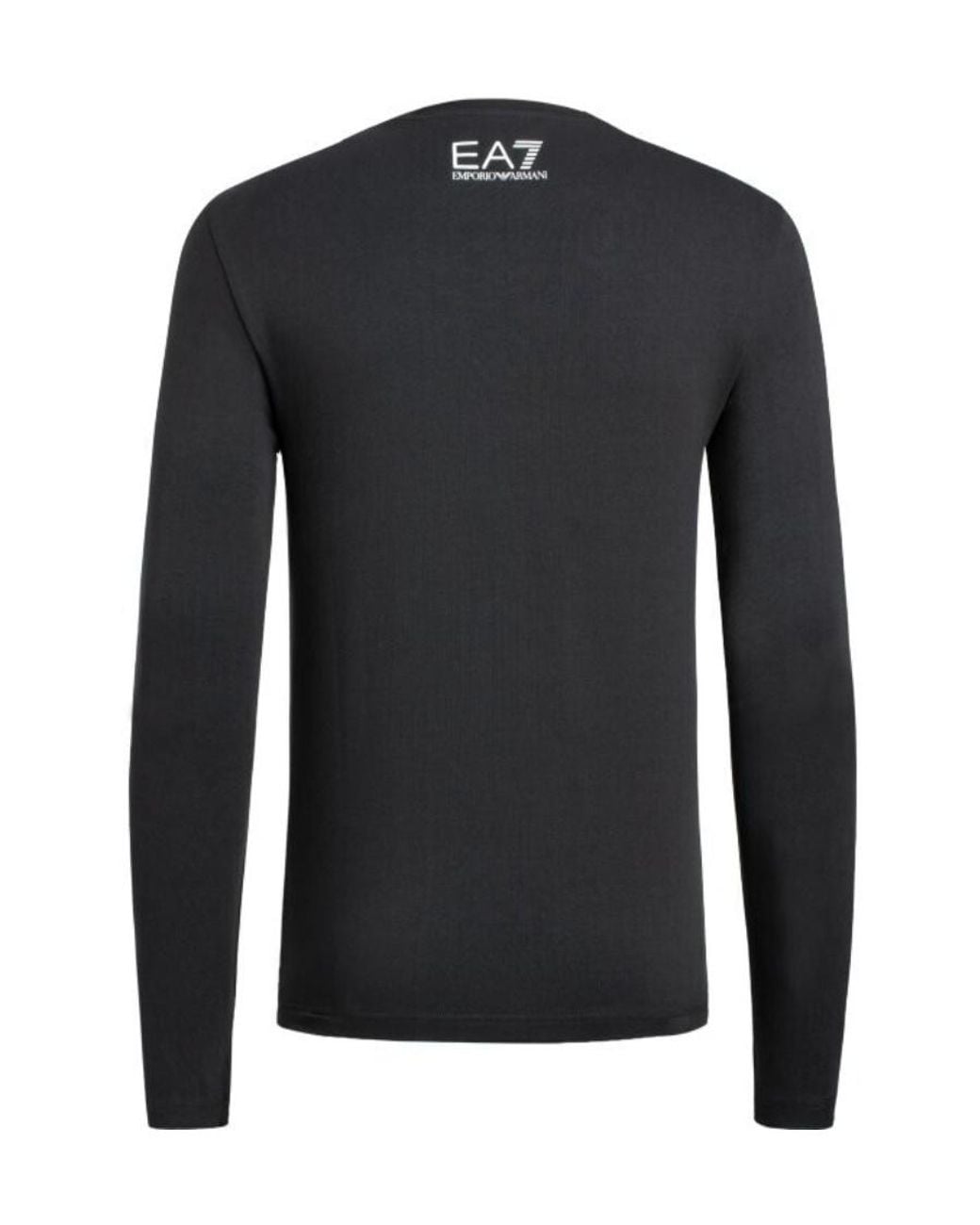 EA7 Black Logo Long-Sleeved T-Shirt for men