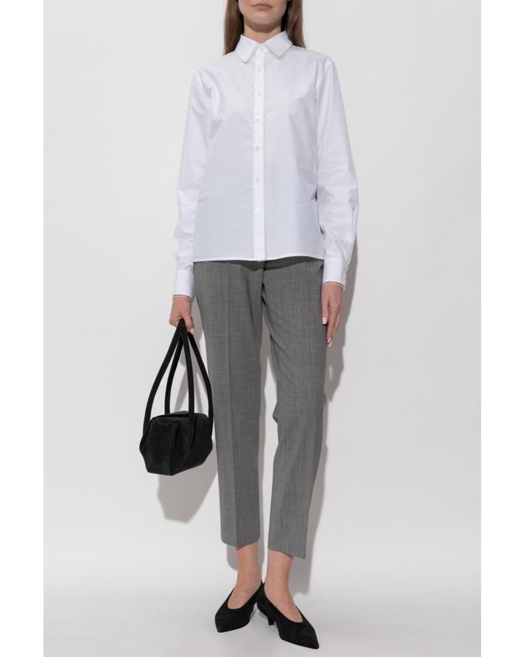 Fabiana Filippi Gray Montefalco Pleated Pants