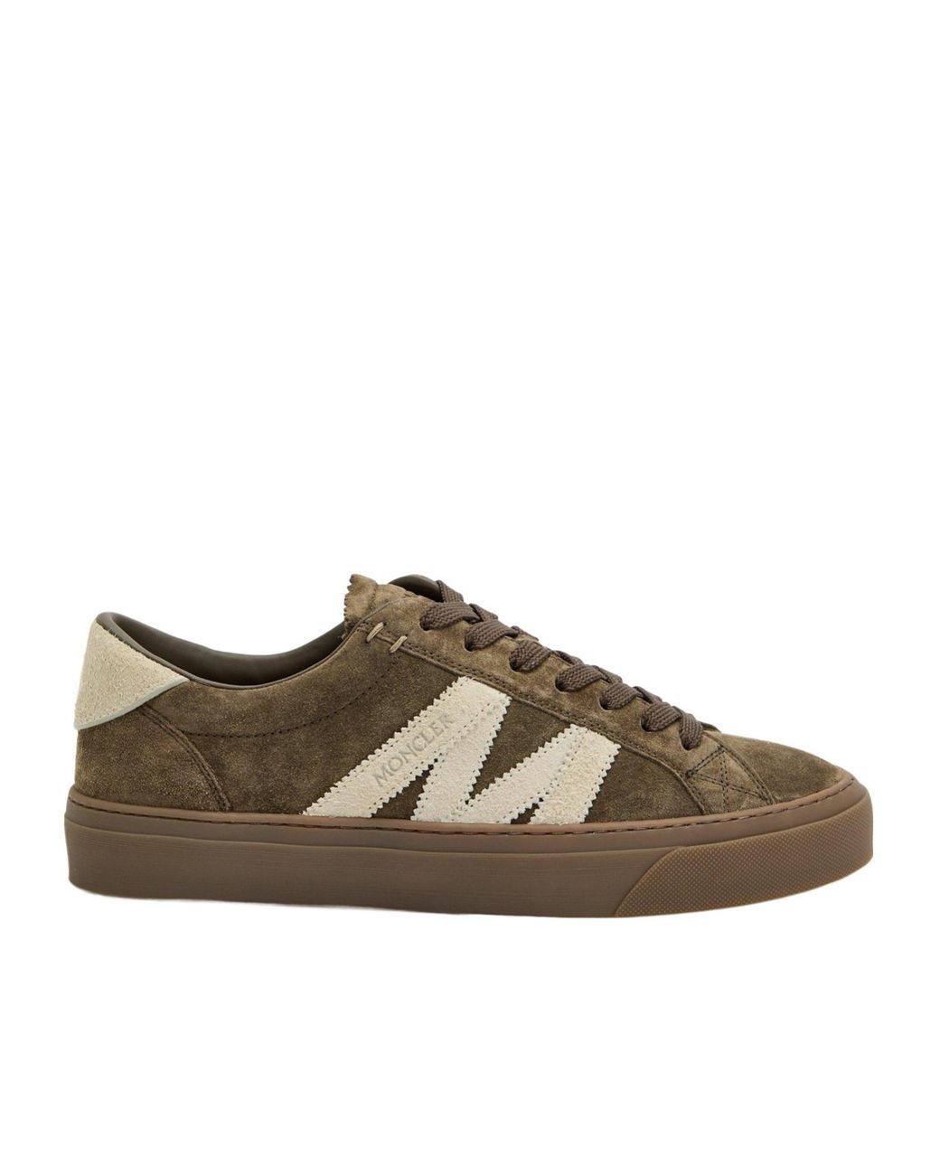 Moncler Brown Suede Low-Top Trainers for men