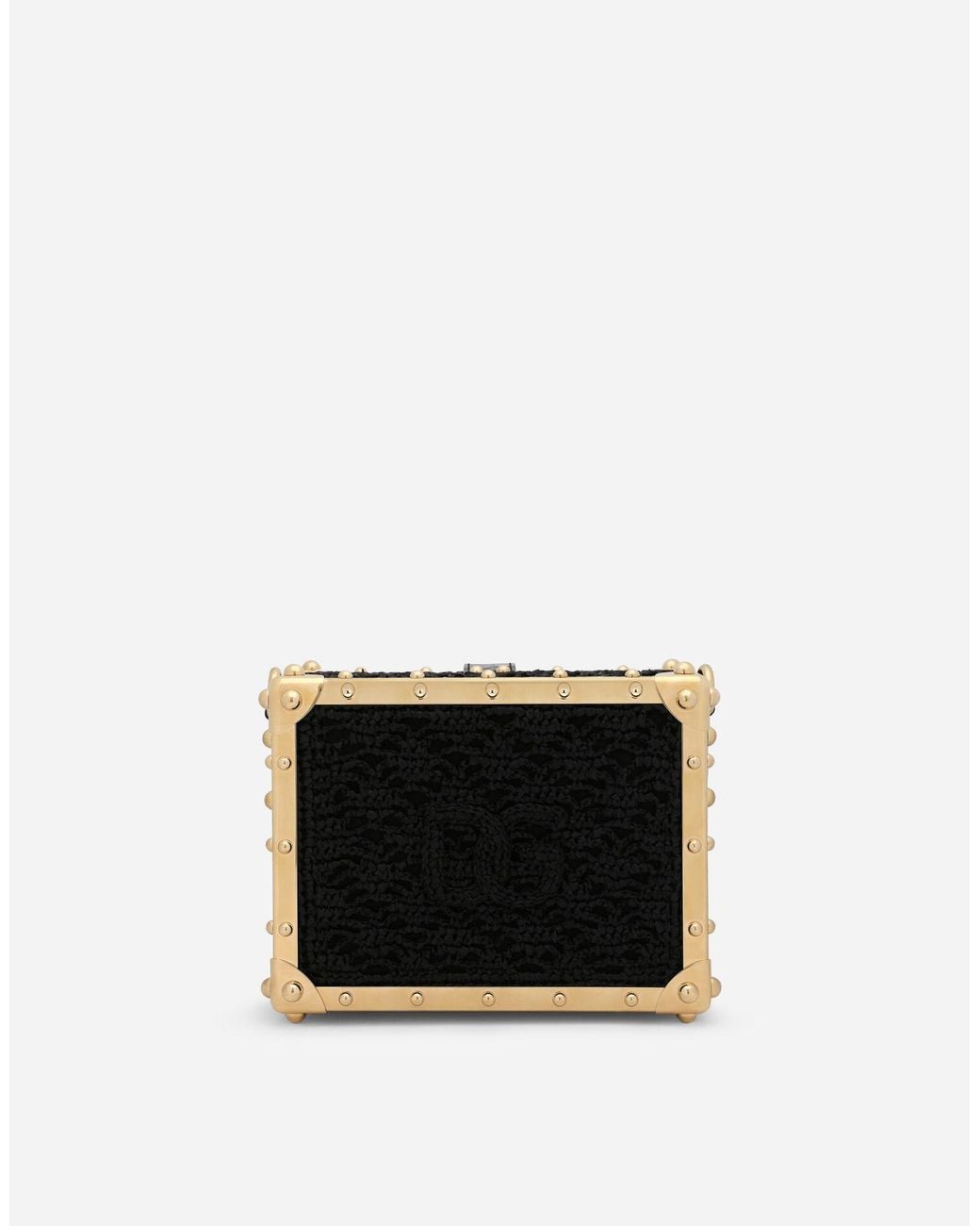 Dolce & Gabbana Black Dolce Box Crochet Shoulder Bag