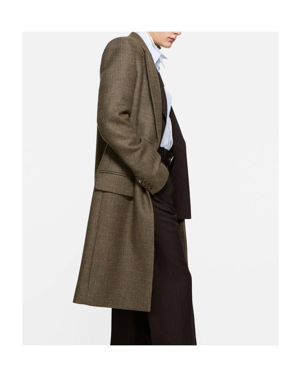 Acne Brown Wool Single-Breasted Coat for men