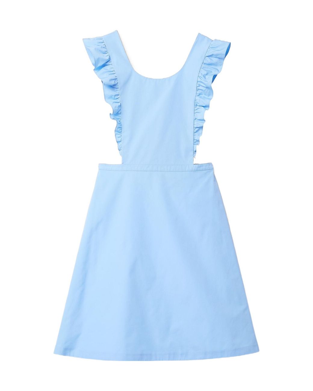 Miu Miu Blue Cotton Apron Mini Dress