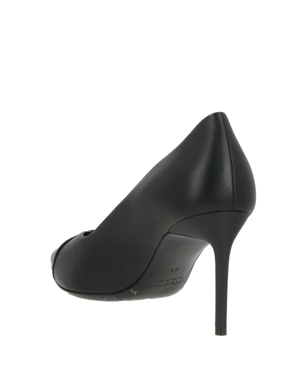 Max Mara Black Minimalist Leather Highheels