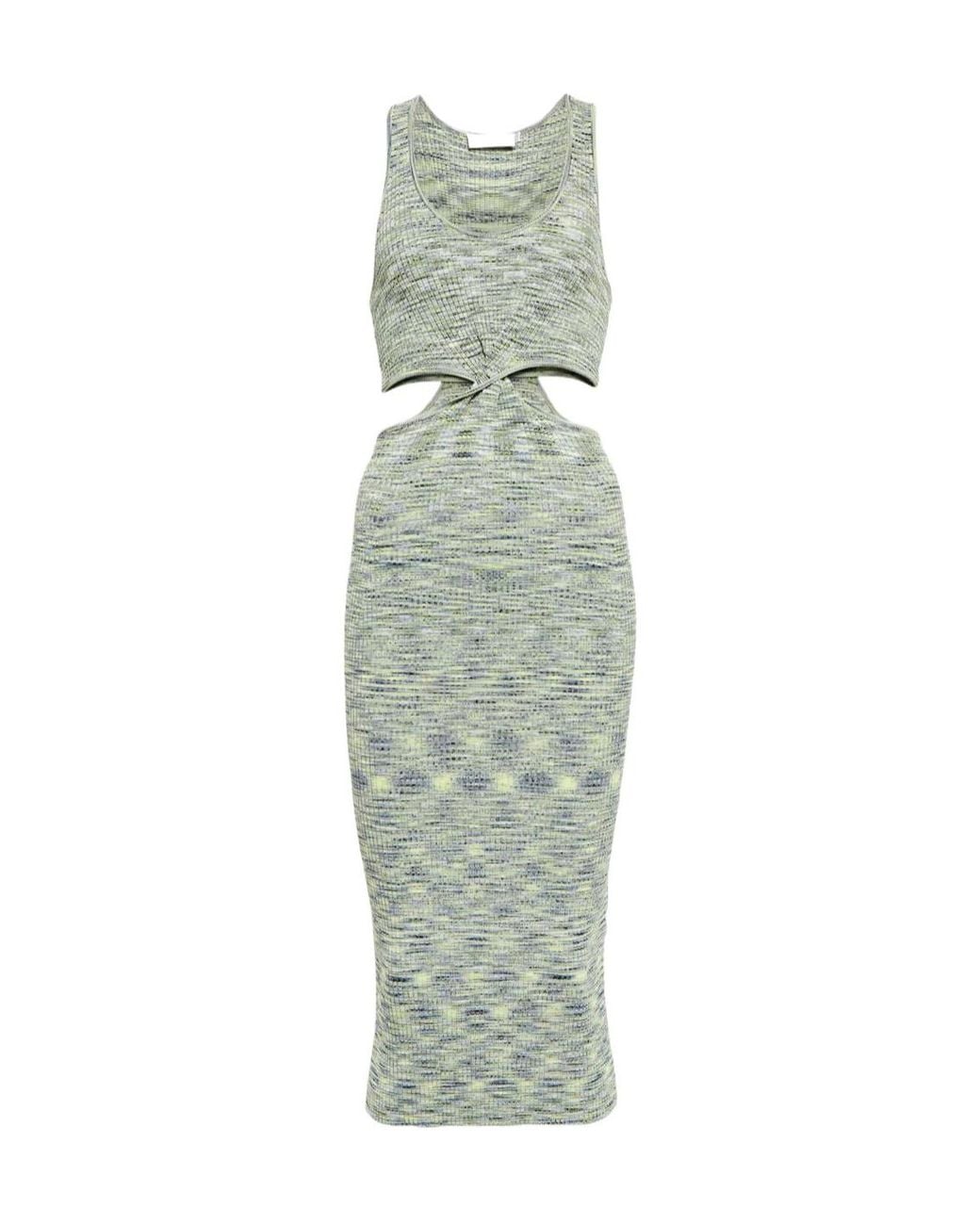 Jonathan Simkhai Green Striped Sleeveless Dress