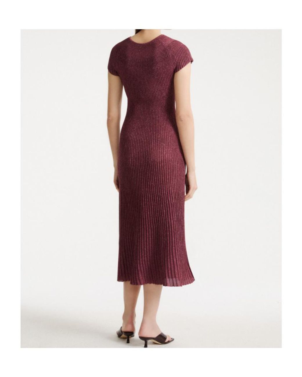 Marella Purple Lurex-Detail Knit Dress