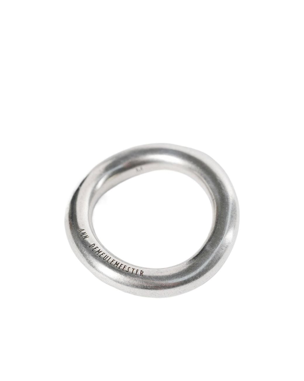 Ann Demeulemeester White Plain Hoop Ring for men