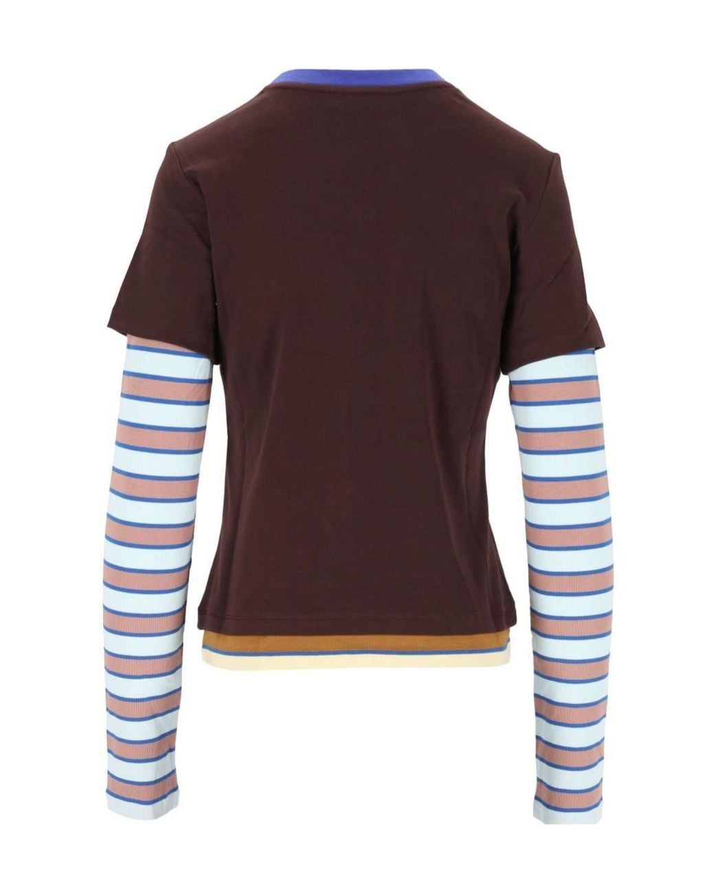 Staud Brown Dillon Layered Long Sleeve T-Shirt