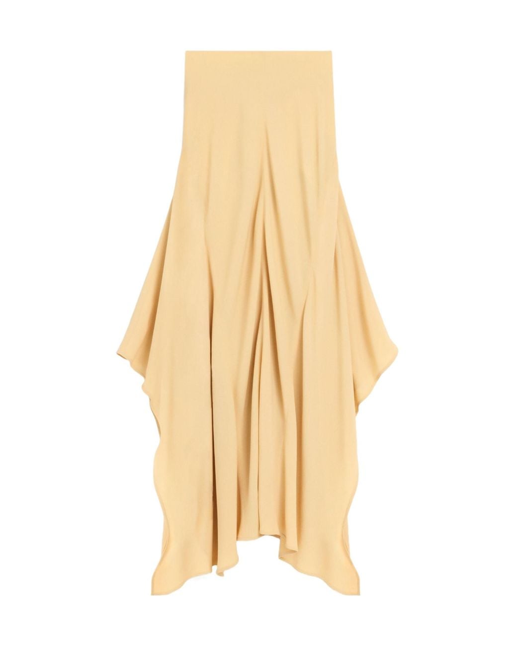 AMI Natural Maxi Flared Blended Silk Skirt