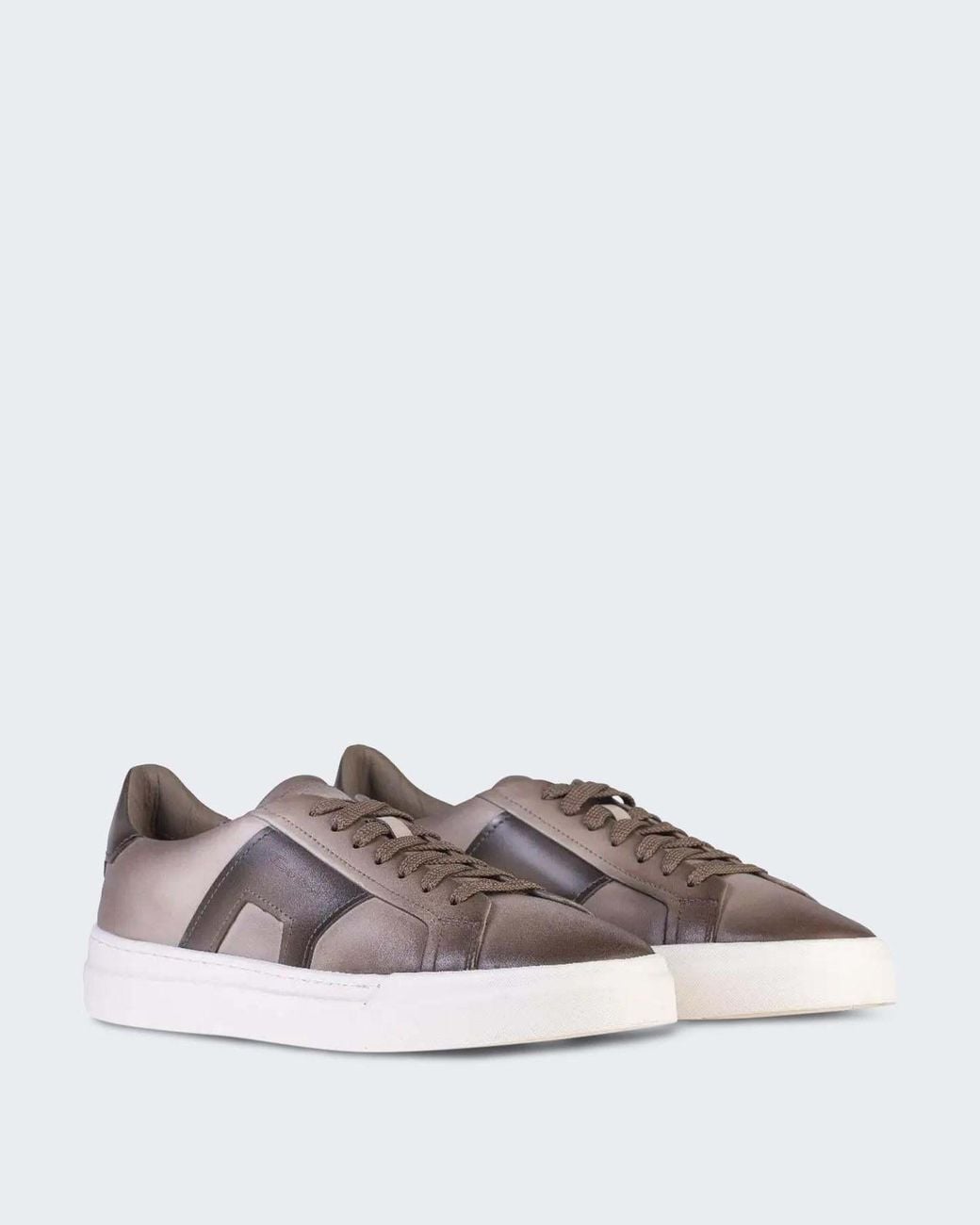 Bornze Gradient Santoni Gradient-Effect Leather Sneakers in Brown for Men | Lyst