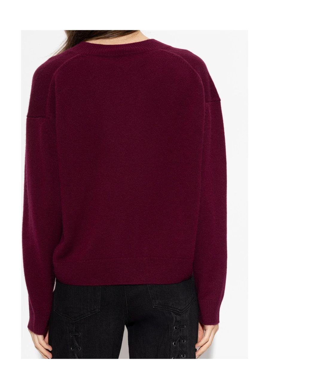 Anine Bing Purple Lee V-Neck Knitted Sweater