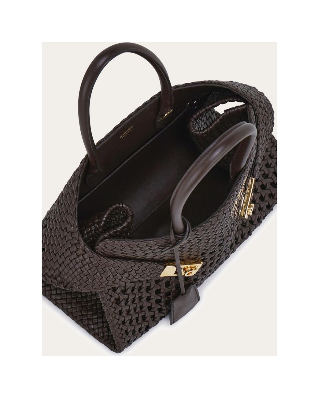Ferragamo Black Ferragamo Hug Small Woven Tote Bag