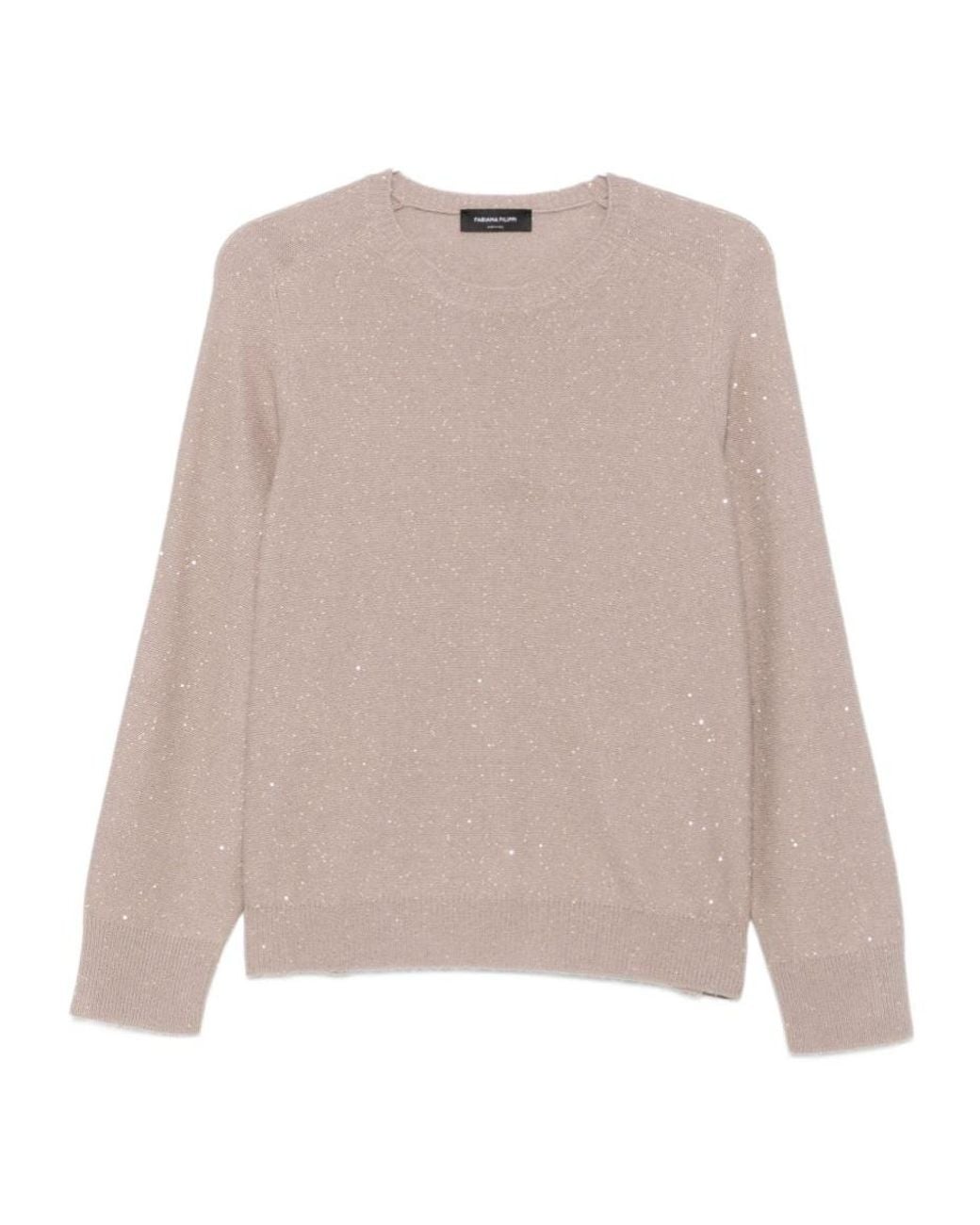 Fabiana Filippi Natural Sequin-Embellished Sweater