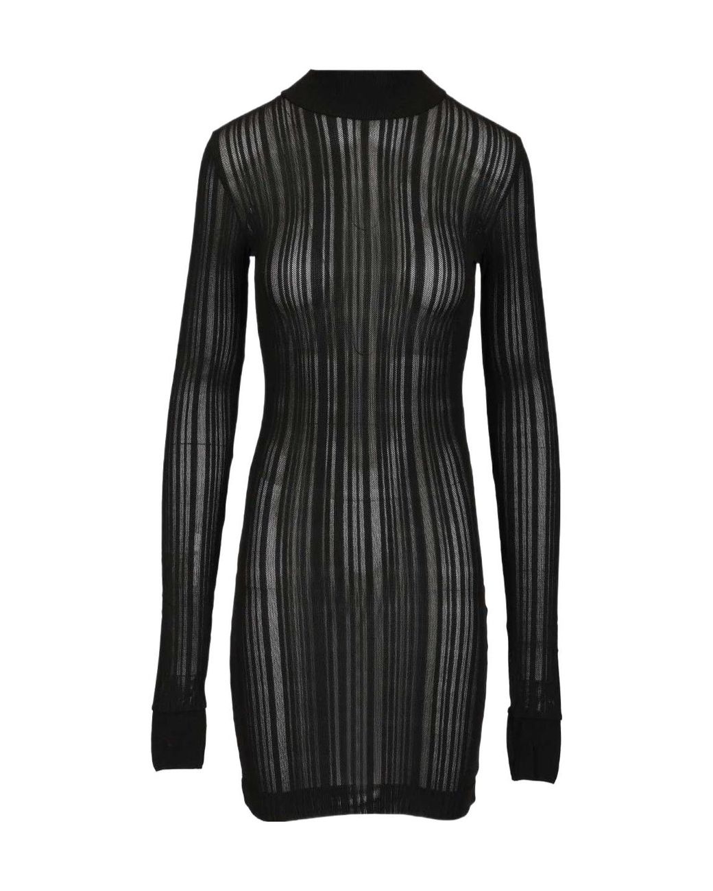 Amazuìn Black Lydia Ribbed Mini Dress