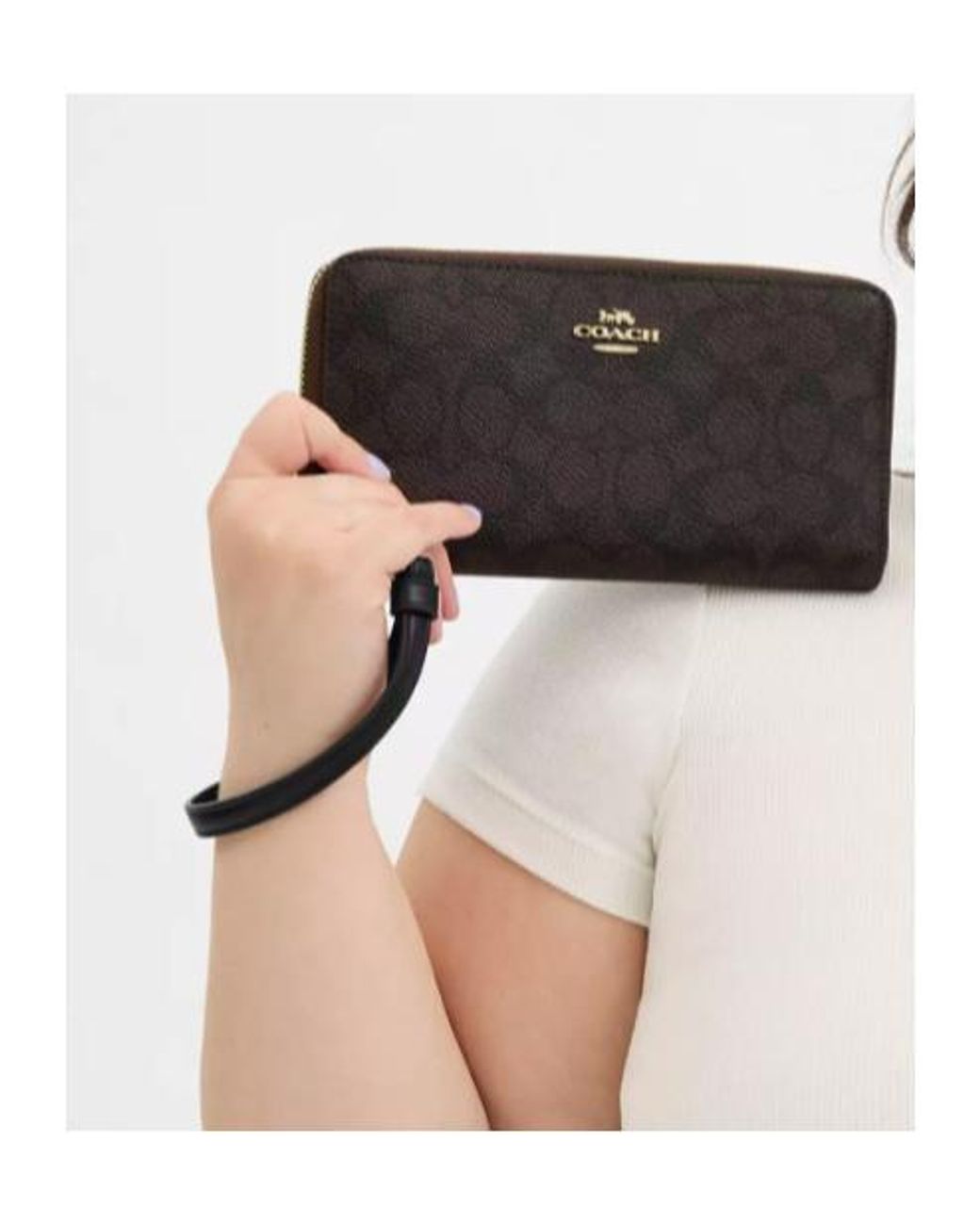 COACH Black Long Zipper Wallet