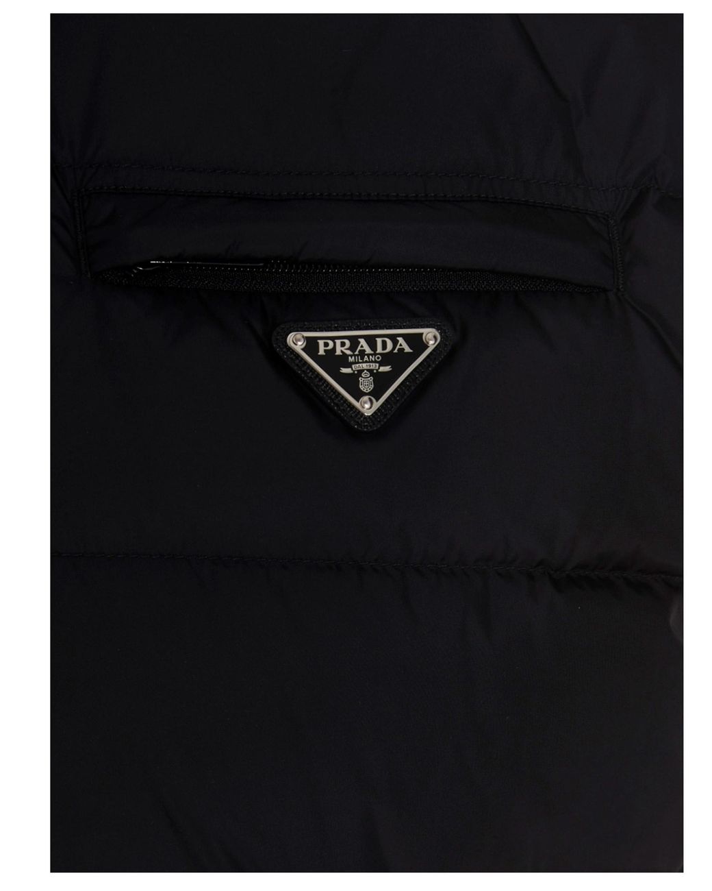 Prada Black Triangle-Logo Padded Gilet for men