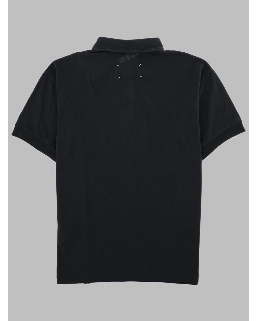 Maison Margiela Black Short-Sleeved Polo Shirt for men