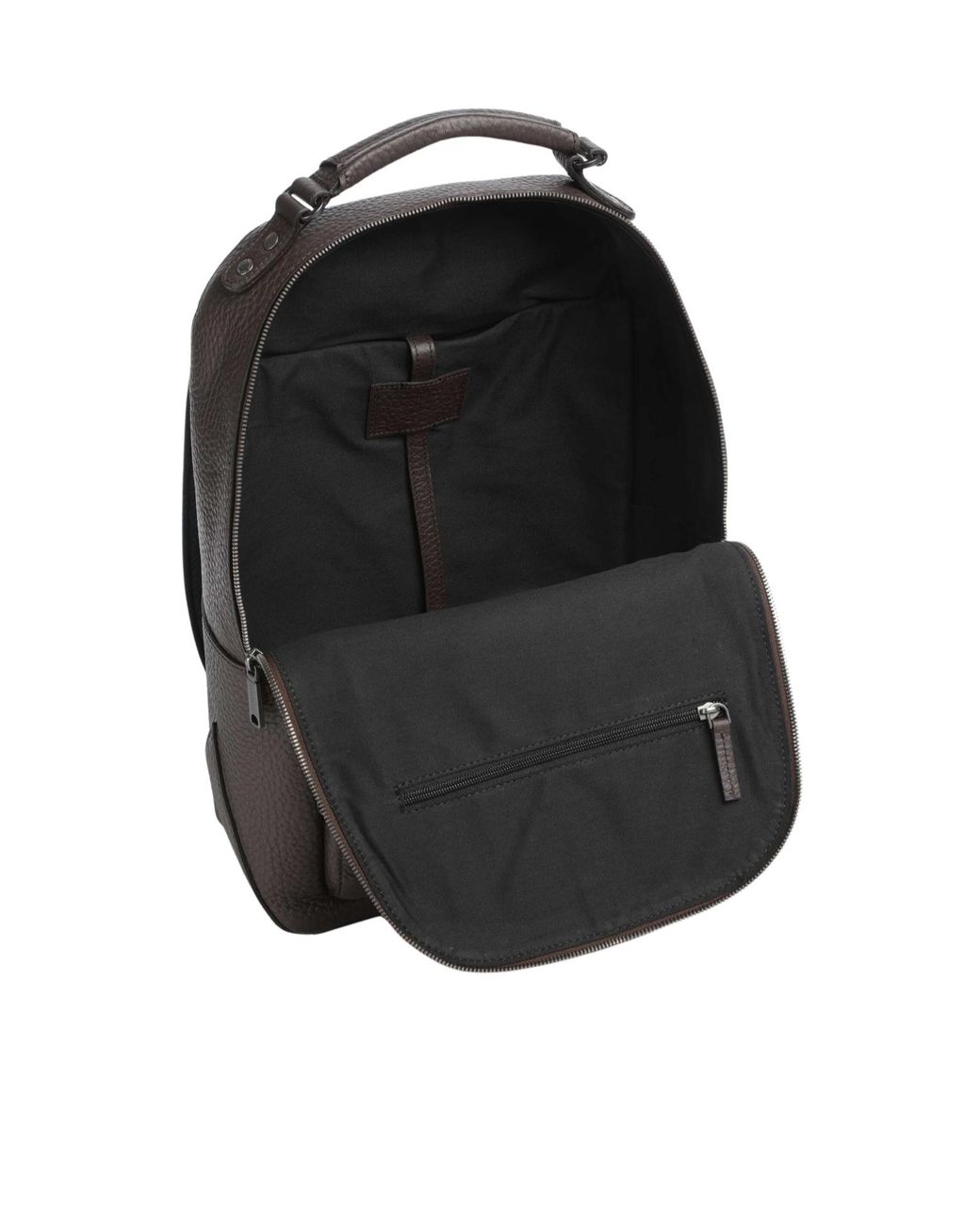 The Bridge Black Manfredi Pebbled Leather Backpack