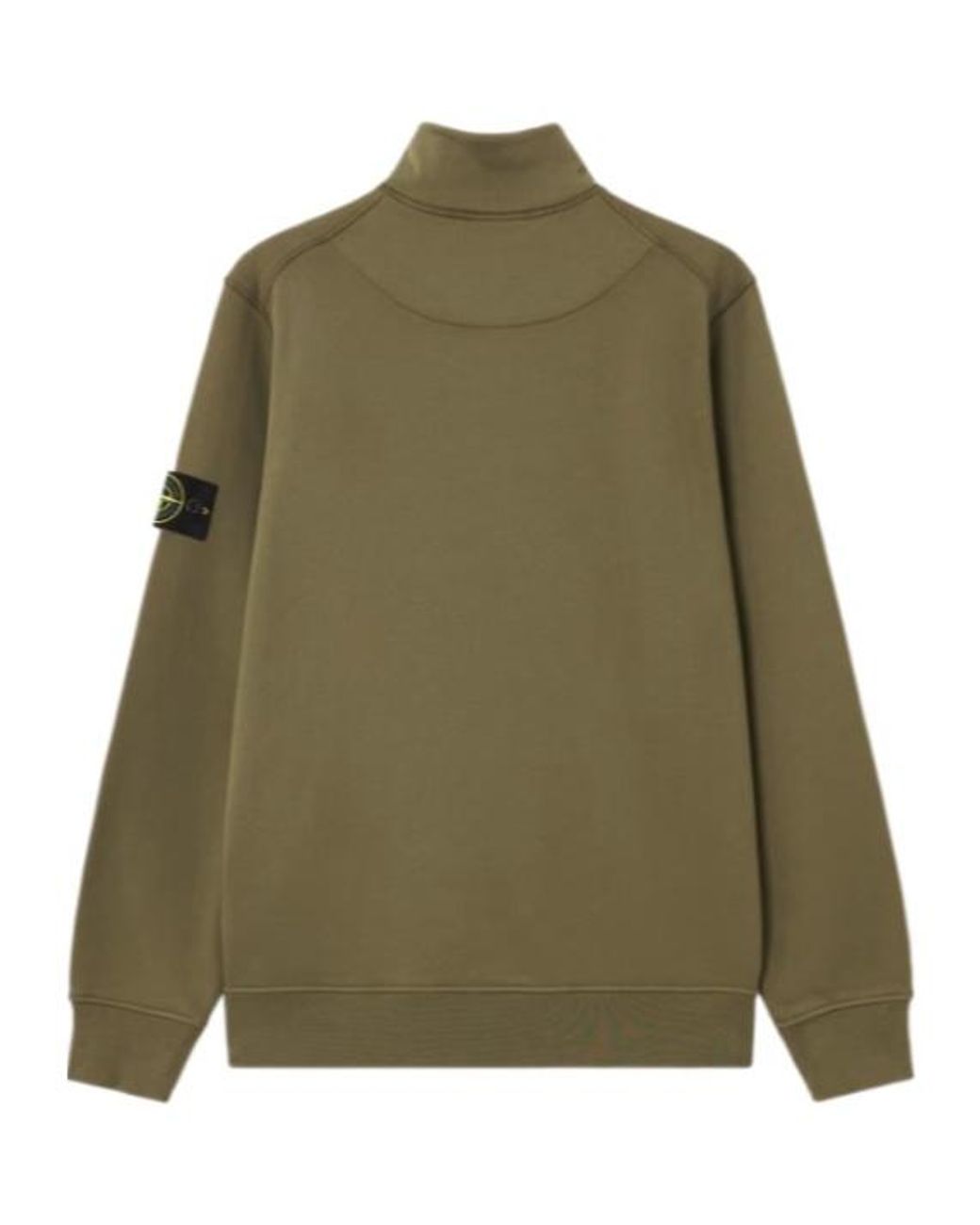 Stone Island Green Half-Zip Logo Sweatshirt for men