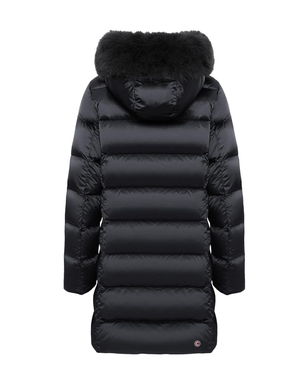 Colmar Black Fur-Trim Quilted Coat