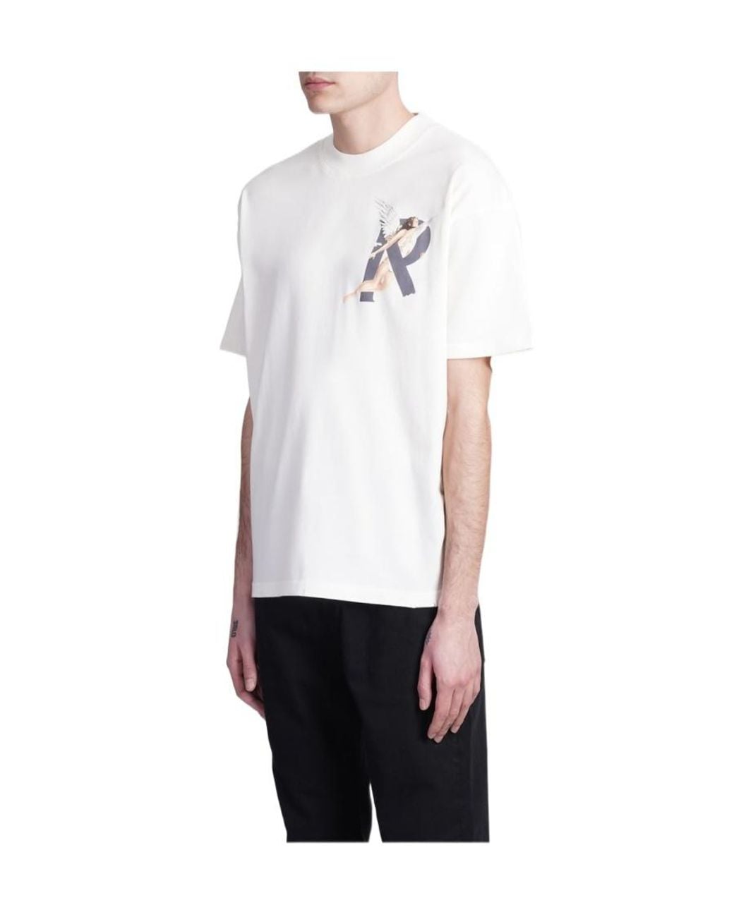 Represent White Logo-Print Cotton T-Shirt for men