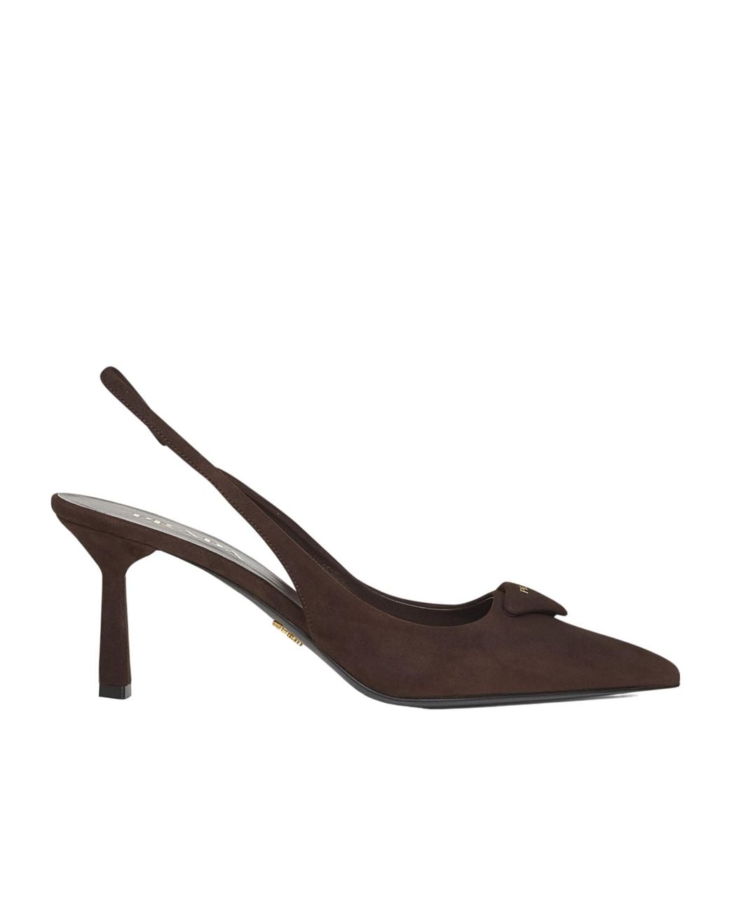 Prada Brown Slingback Suede Heeled Pumps