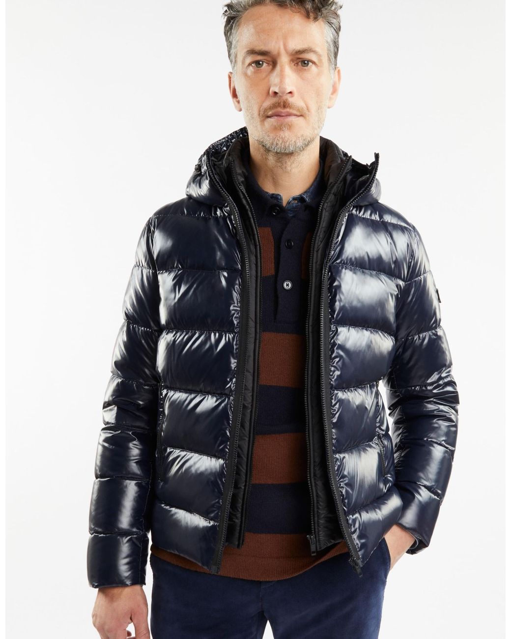 Fay Blue Logo-Pacth Jacket for men