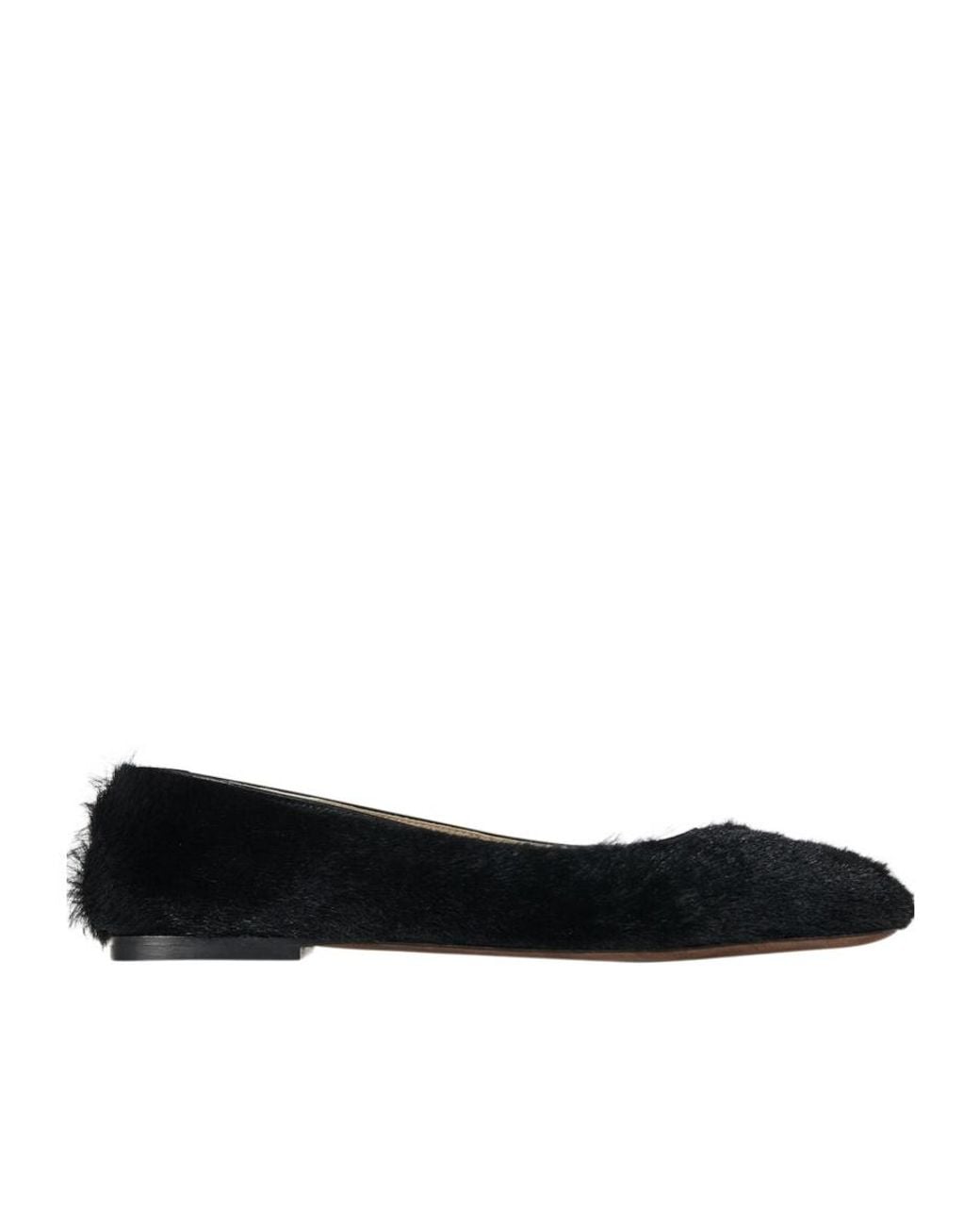 The Row Black Square Block Heeled Ballet Flats