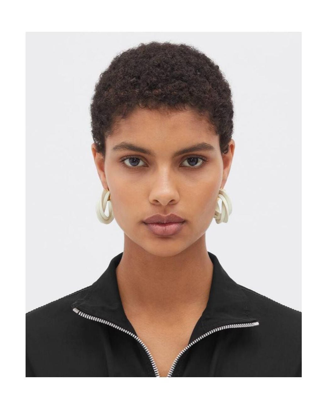 Bottega Veneta Metallic Logo Twisted Ring Earrings