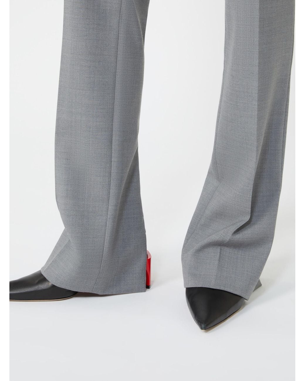 Sportmax Gray Button-Detail Trousers