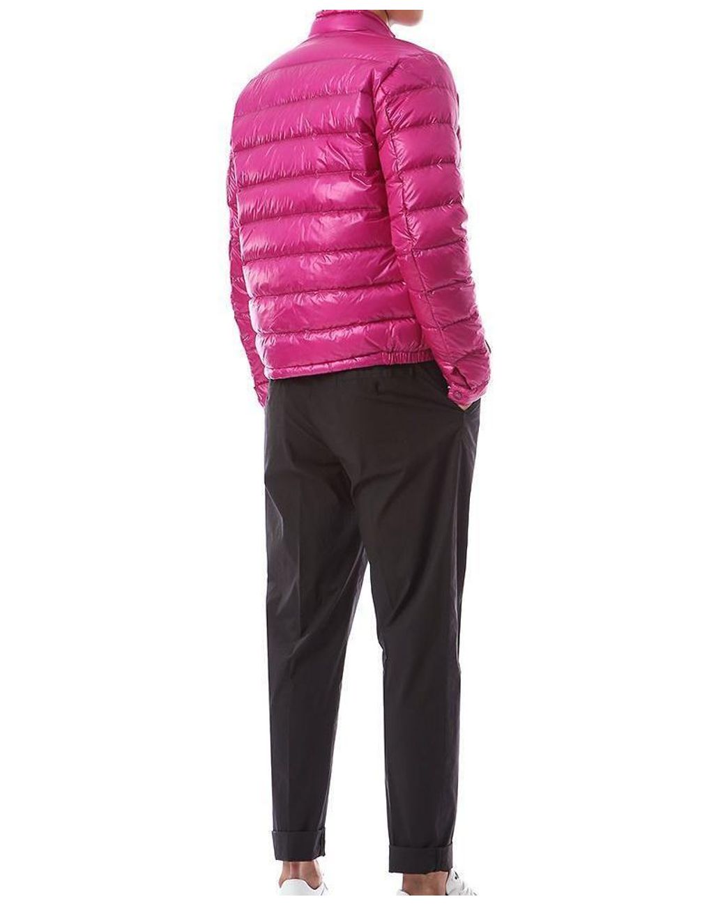 Moncler Pink Acorus Logo Patch Down Jacket for men