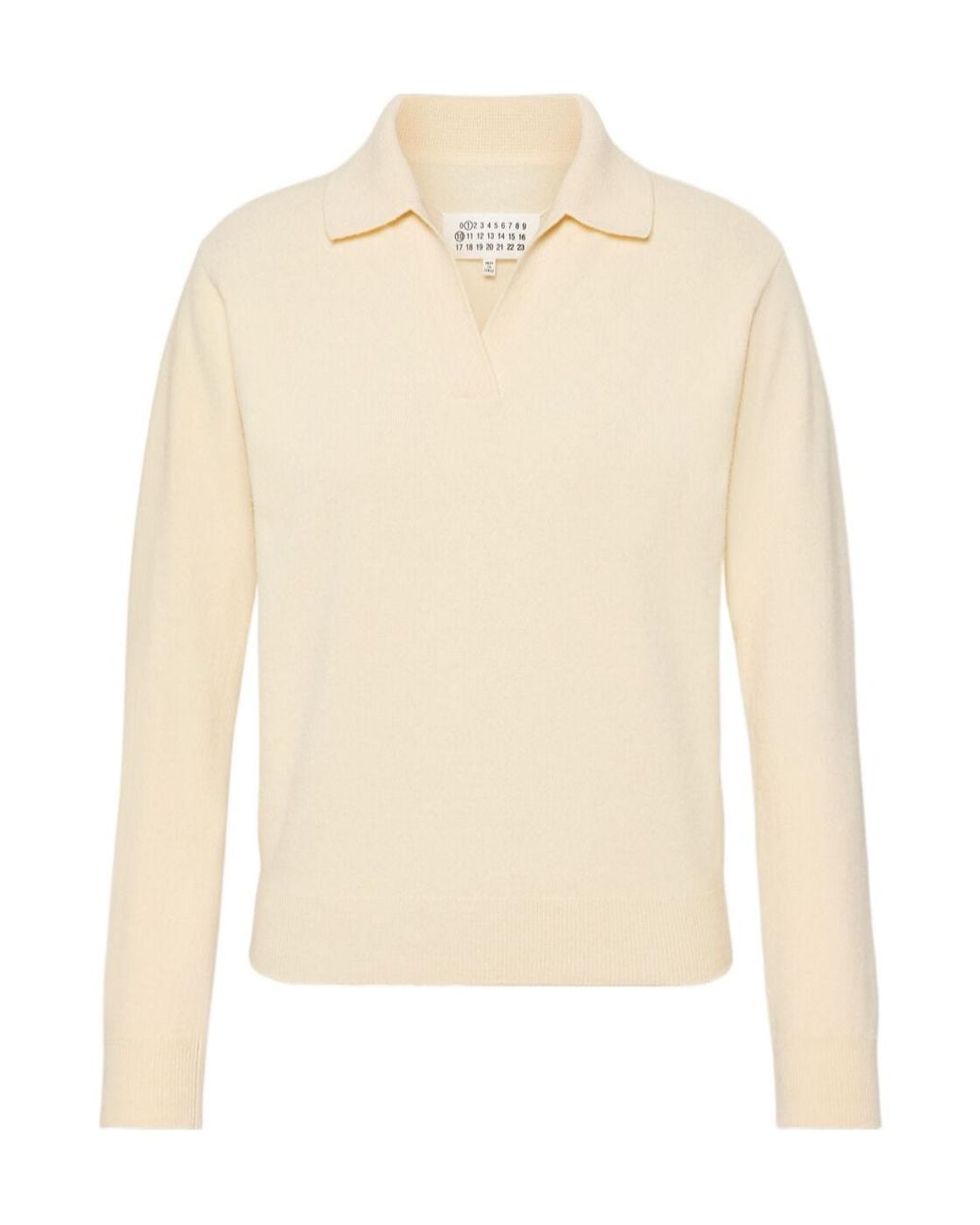 Maison Margiela White V-Neck Knitted Jumper