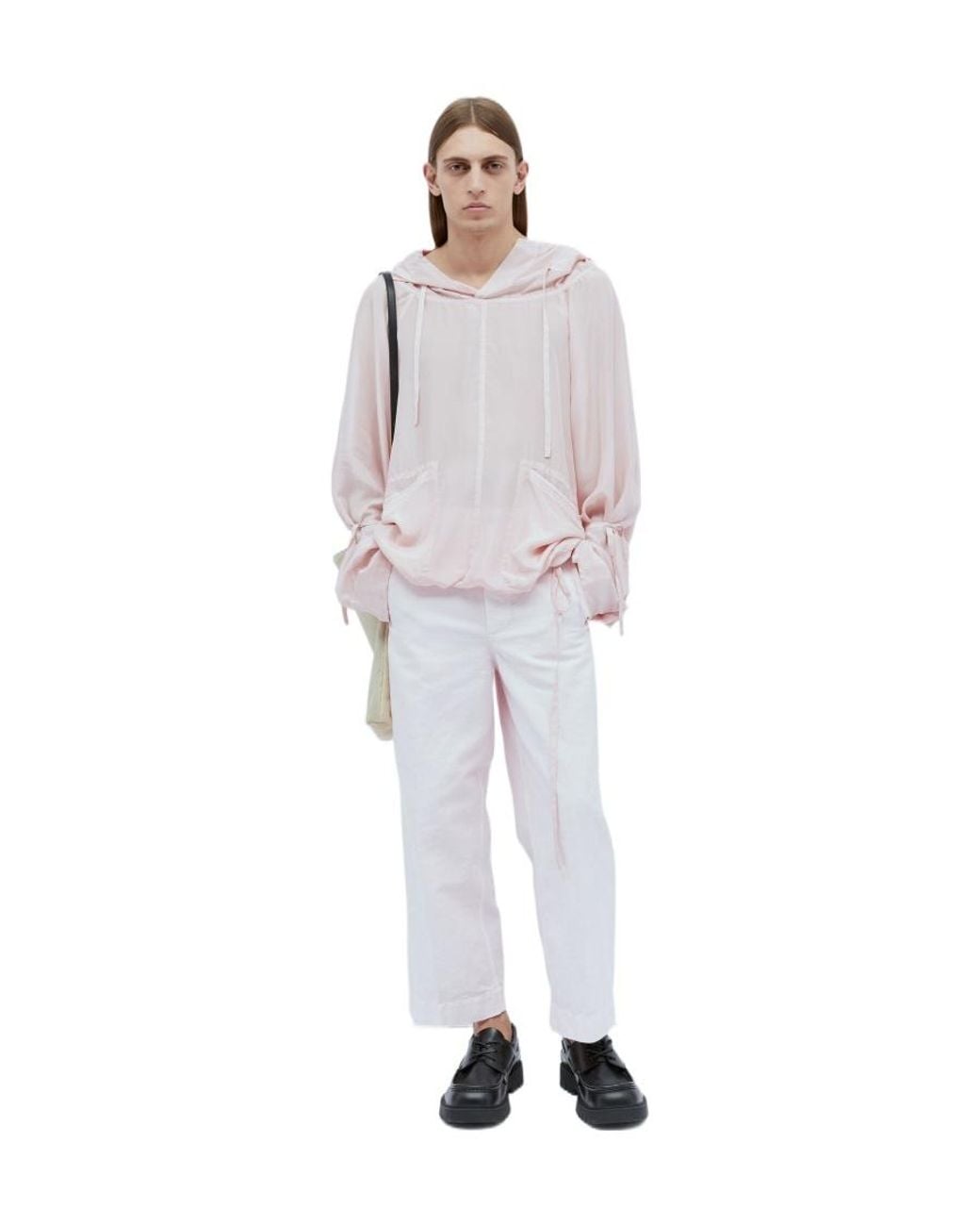 Dries Van Noten White Twill Casual Pants for men
