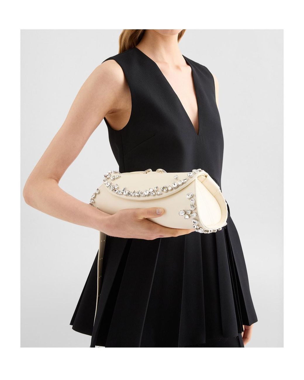 Jil Sander Natural Cannolo Embellished Crossbody Bag