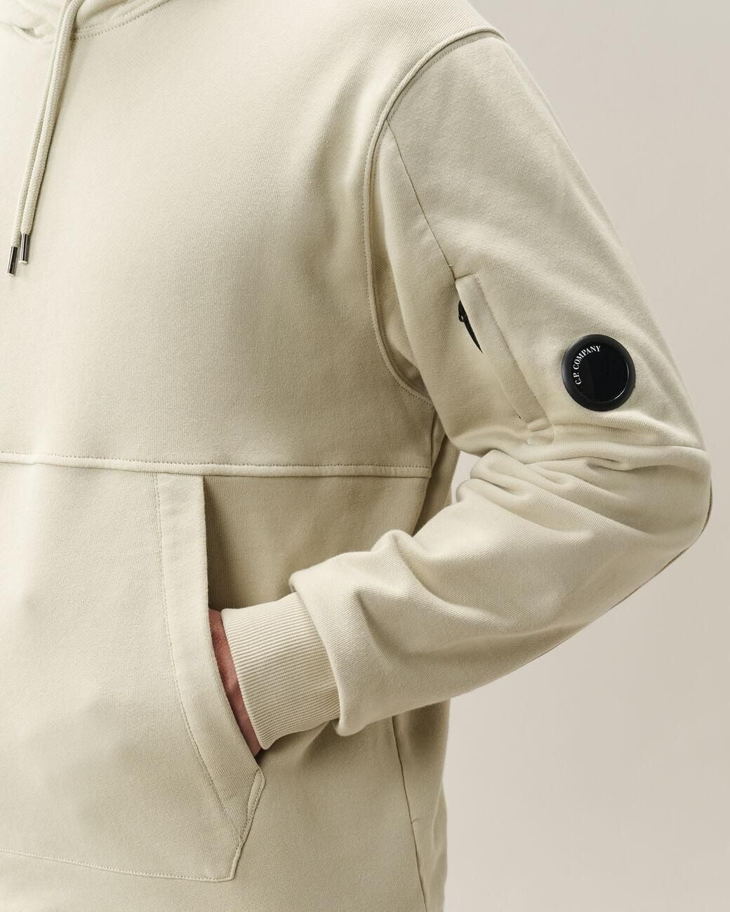 C P Company Gray Lens Detailed Drawstring Hoodie for men