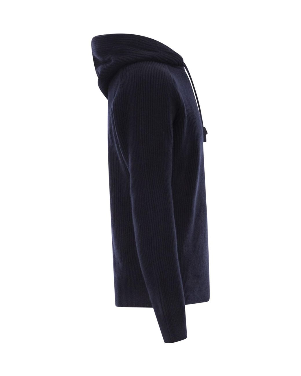 Tagliatore Blue Drawstring Knitted Hooded Jumper for men