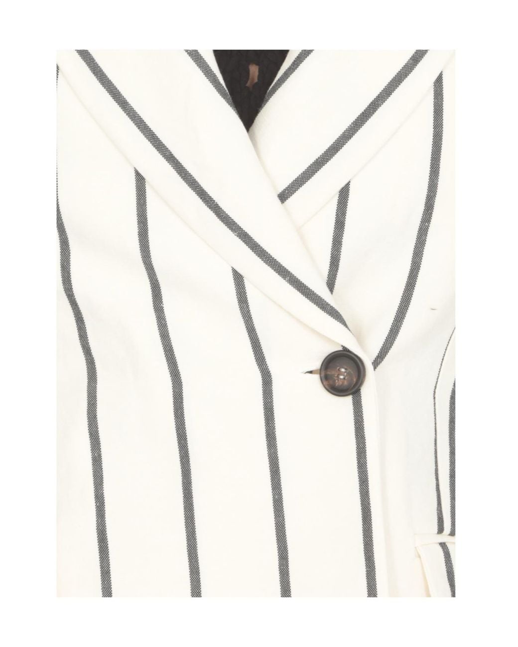 Brunello Cucinelli White Striped Tailored Blazer
