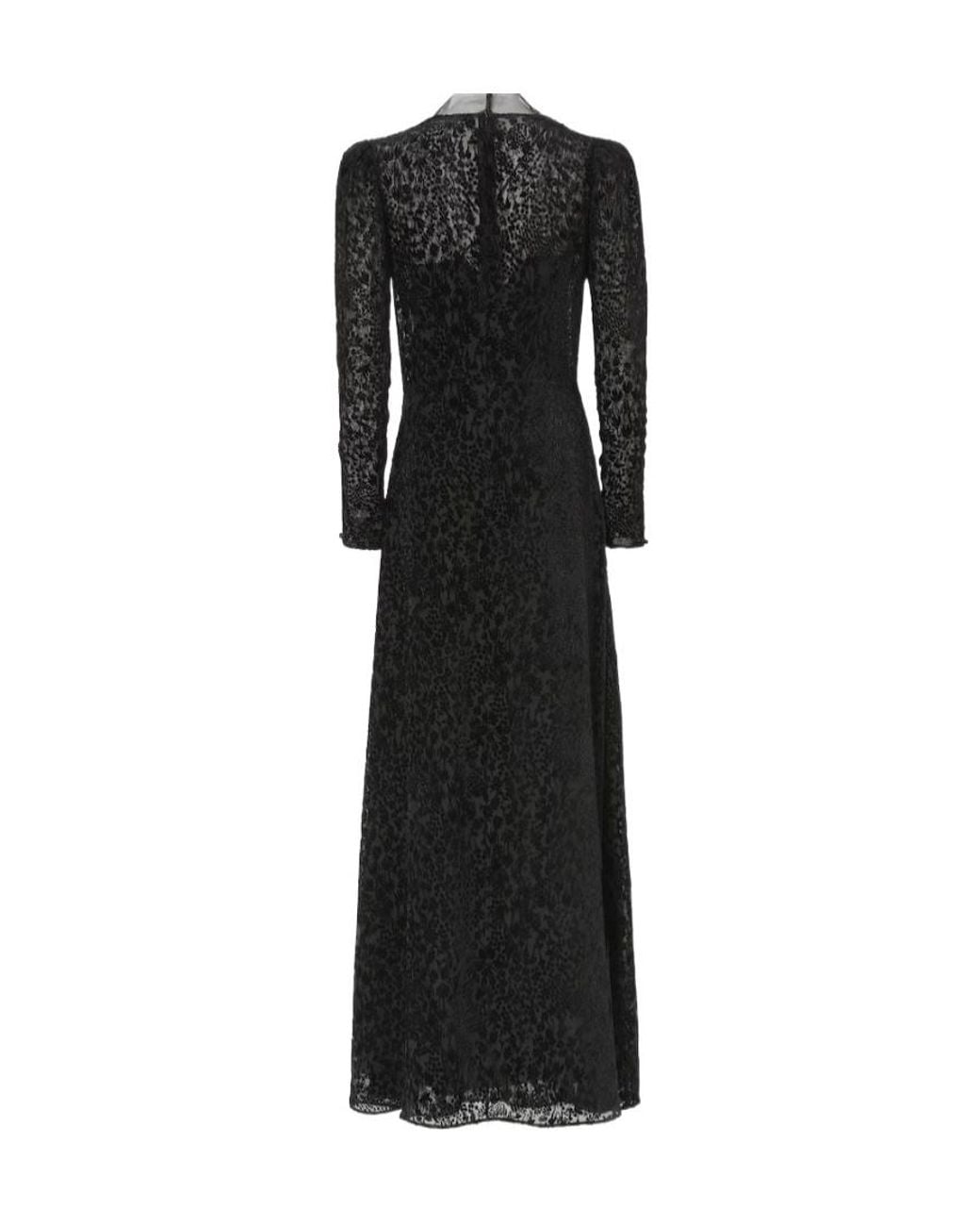 Fendi Black V-Neck Long Sleeved Dress