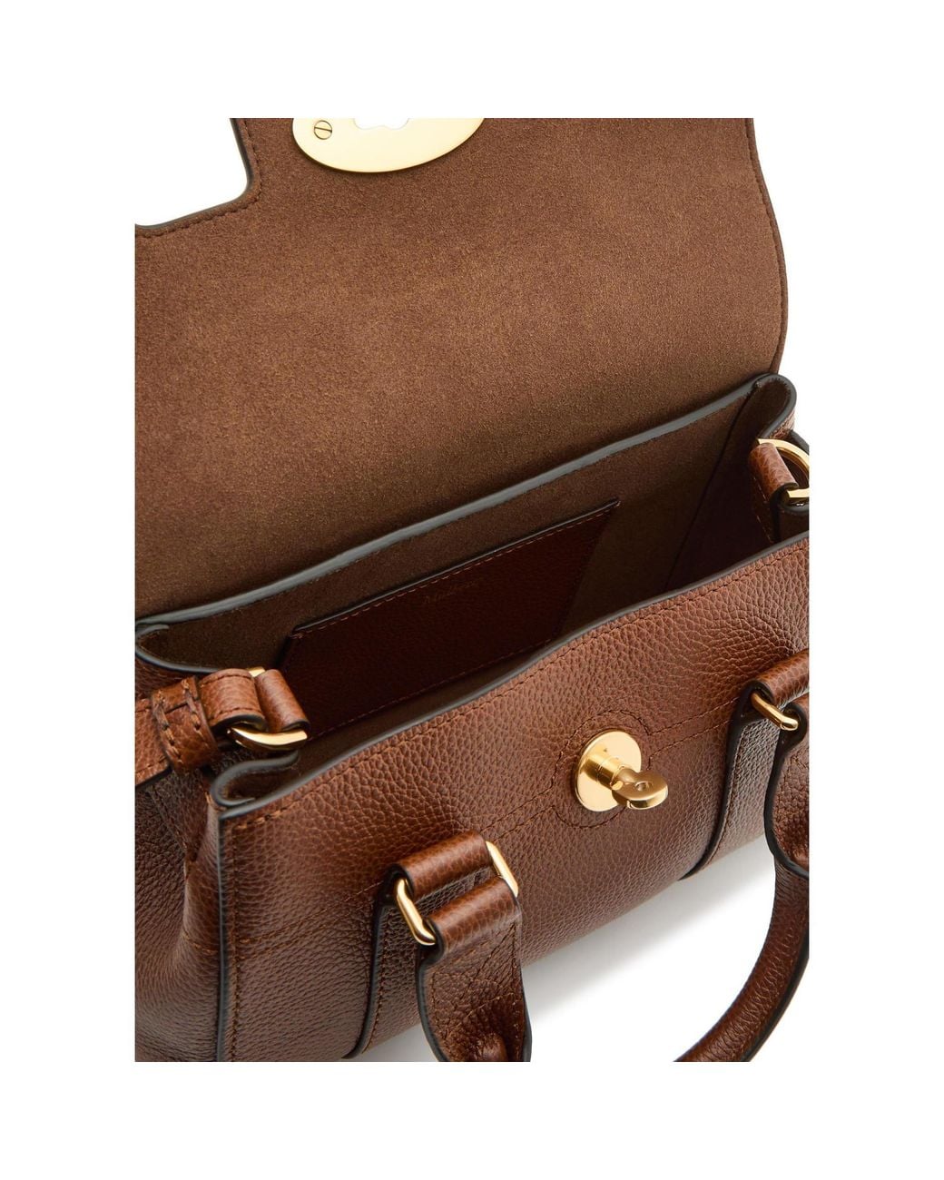Mulberry Brown Casual Grain Shoulder Bag